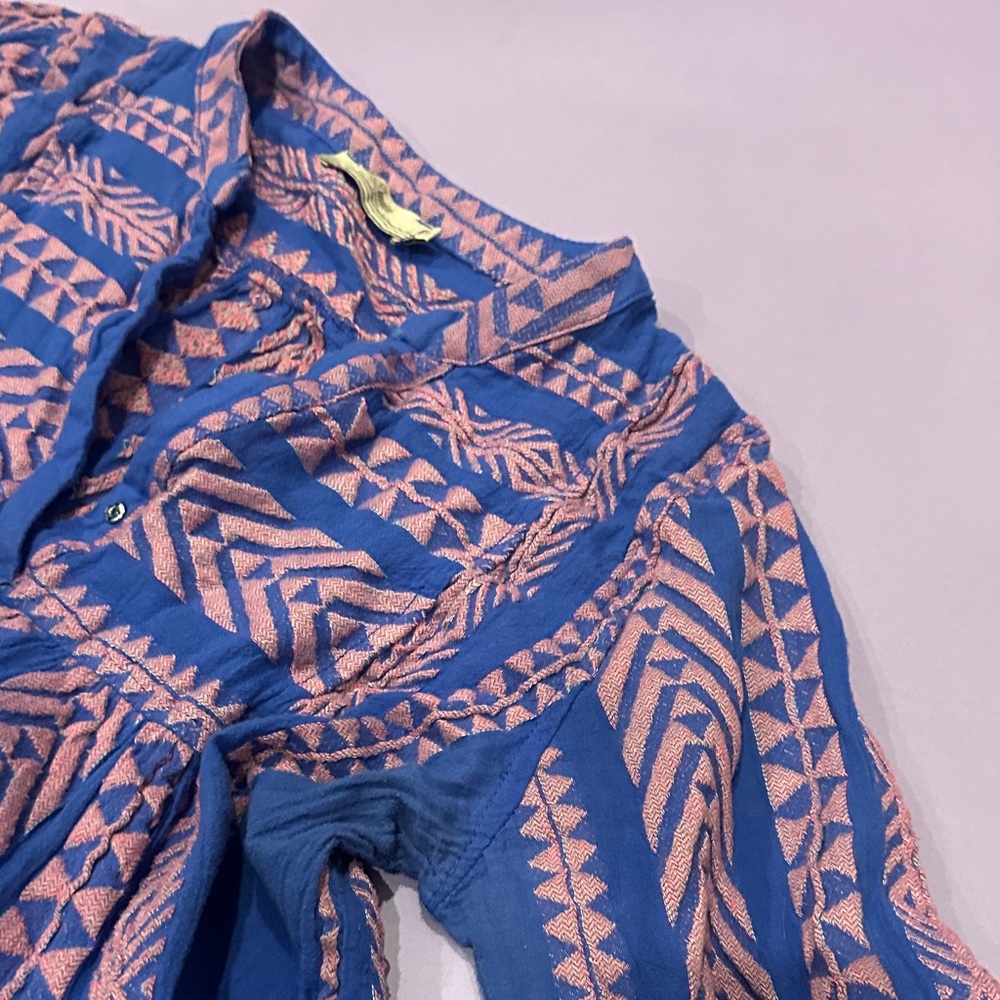 Blue and Pink Patterned Dress from anthropology - Picture 3 of 8